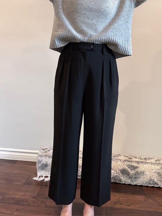 Babaton Pants - Babaton Black High-Rise Wide-Leg Trousers